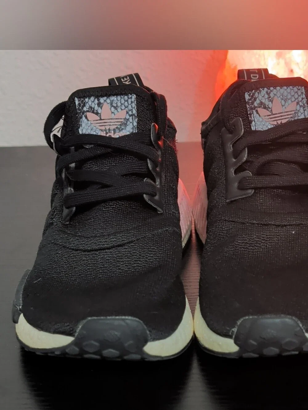 adidas Black Sneakers with Pink Highlights